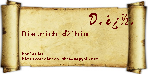 Dietrich Áhim névjegykártya
